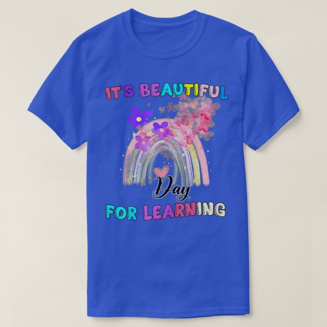 Camiseta É um belo dia para o aprendizado de professor retr (Frente do Design)