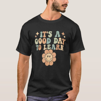 Camiseta É um belo dia para o aprendizado de professor retr