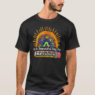 Camiseta É um belo dia para o aprendizado de professor retr