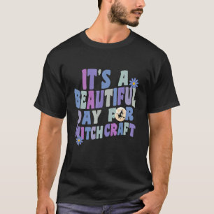 Camiseta É um belo dia para o feiticeiro Retro Bruxa Ac