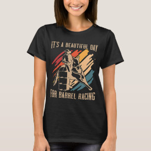 Camiseta É um belo dia, retro cavalo a andar de barril