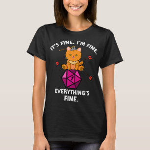 Camiseta É um belo Gamer Cat D20 Dice Fail Nerdy
