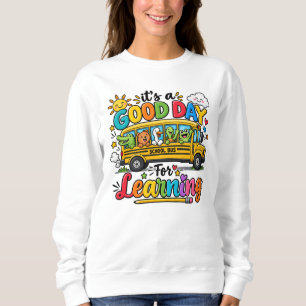 Camiseta É Um Bom Dia Para Aprender Crianças de Ônibus Esco