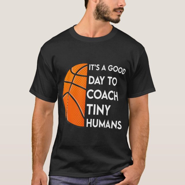Camiseta É Um Bom Dia Para Crianças De Basquete Pequenas. (Frente)