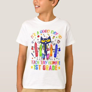 Camiseta É Um Bom Dia Para Ensinar Pequenos Humanos Gato Da