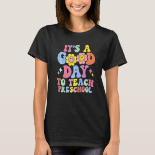 Camiseta É Um Bom Dia Para Ensinar Pré-Escolar Retro Groovy