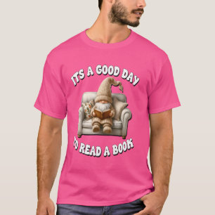 Camiseta É Um Bom Dia Para Ler Um Gnomo Bibliotecário De Li