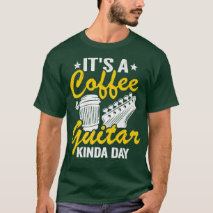 Camiseta É um café e guitarra tipo guitarras tipo dia amant