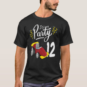 Camiseta É um carro de corrida 12 Themed Racing Car Birthda