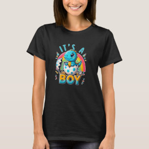 Camiseta É um Chá de fraldas de Raça de Menino Raio Dinossa