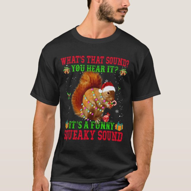 Camiseta É um esquilo de natal sorridente (Frente)