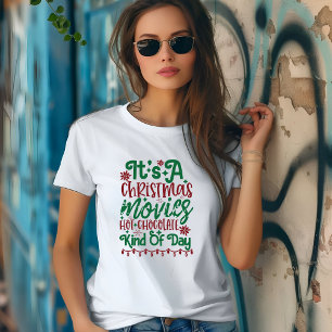 Camiseta É um filme de Natal, chocolate quente tipo dia