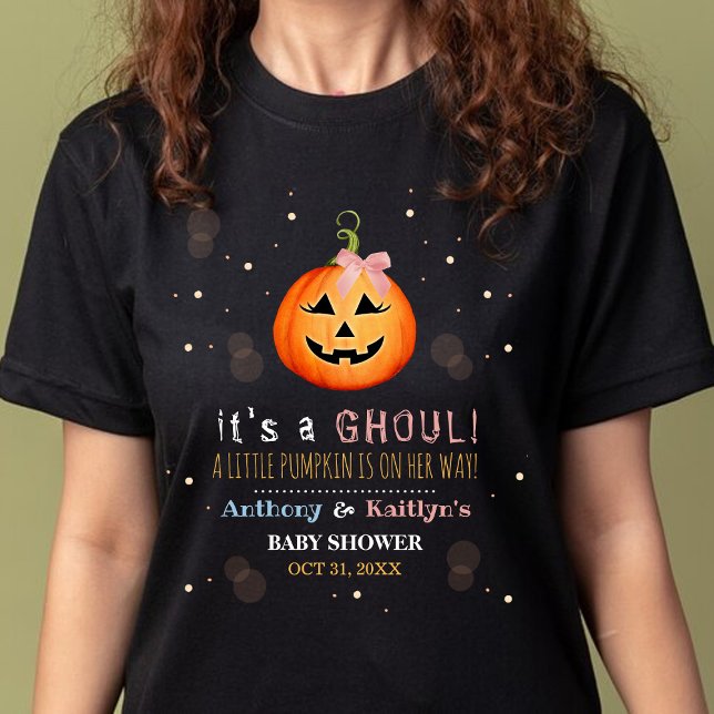 Camiseta É um Ghoul! Chá de fraldas de Halloween de Pequeno (Criador carregado)