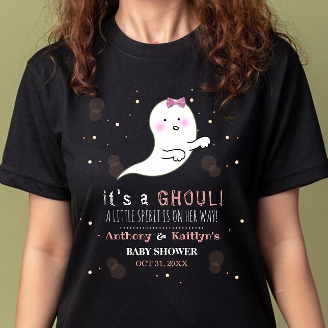 Camiseta É um Ghoul! Pequeno Chá de fraldas de Halloween (Criador carregado)