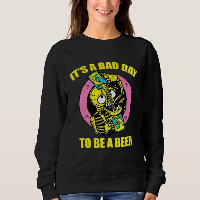 Camiseta É Um Mau Dia Para Ser Um Esqueleto Que Bebe Cervej (Frente)