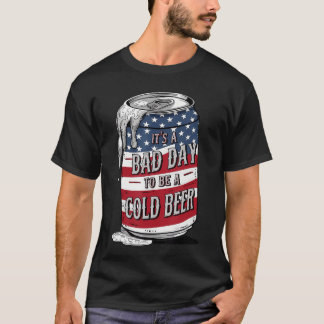 Camiseta É um Mau Dia para Ser uma Cerveja Fria Bandeira Vi