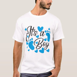 Camiseta É um Menino! Anúncio de Chuvinha de Bebê | Bebê Fo