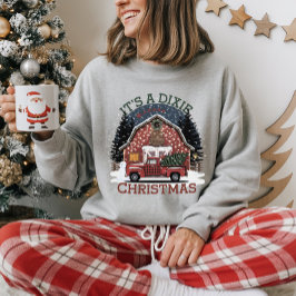 Camiseta É um Natal Dixie – Design aconchegante de celeiro