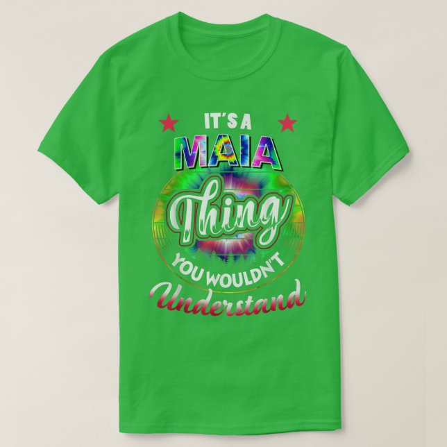 Camiseta É um nome MAIA ThingTie Dye MAIA (Frente do Design)