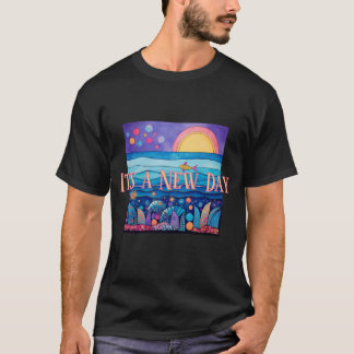Camiseta É um Novo Dia Arte Sol e Mar