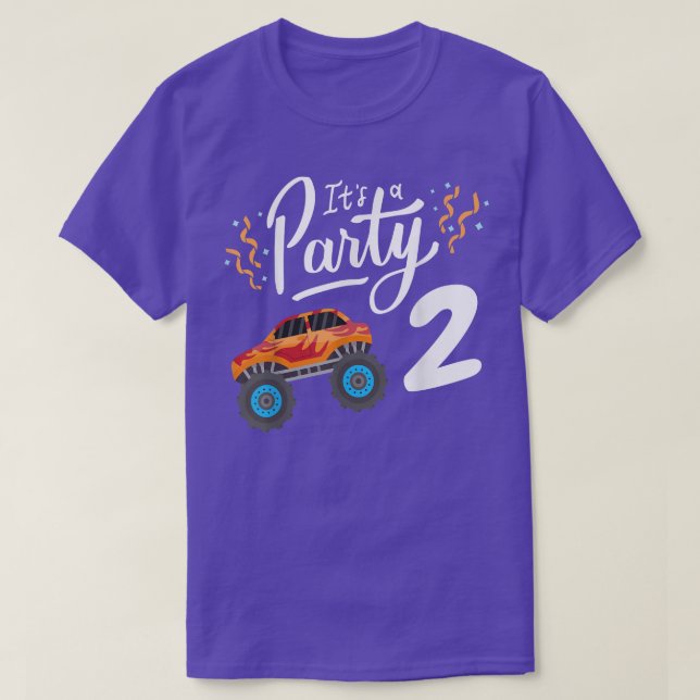 Camiseta É um Partido 2, Presente Monstro, Aniversário (Frente do Design)