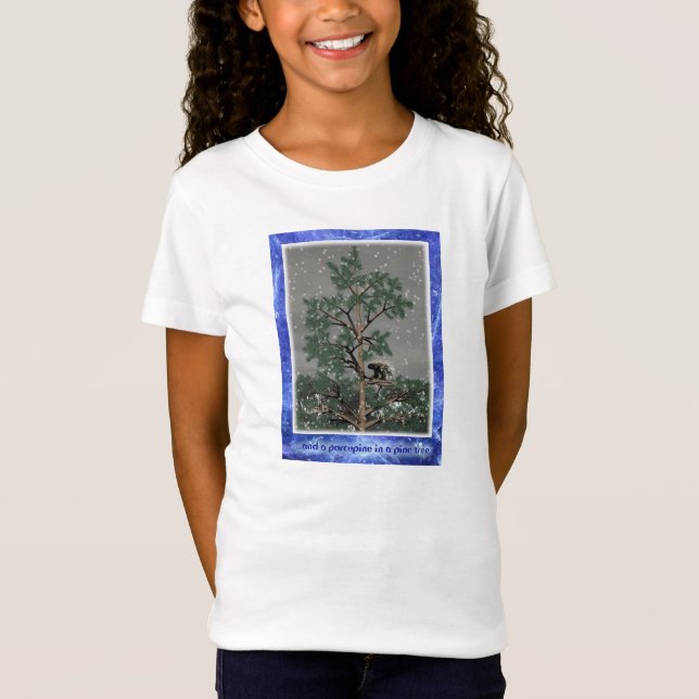 Camiseta E Um Porcupine Numa Árvore De Pinheiros (Frente)