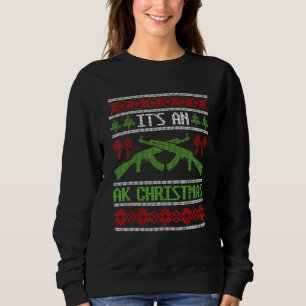 Camiseta É uma Ak Christmas Ugly Sweater Gun Right Huntin