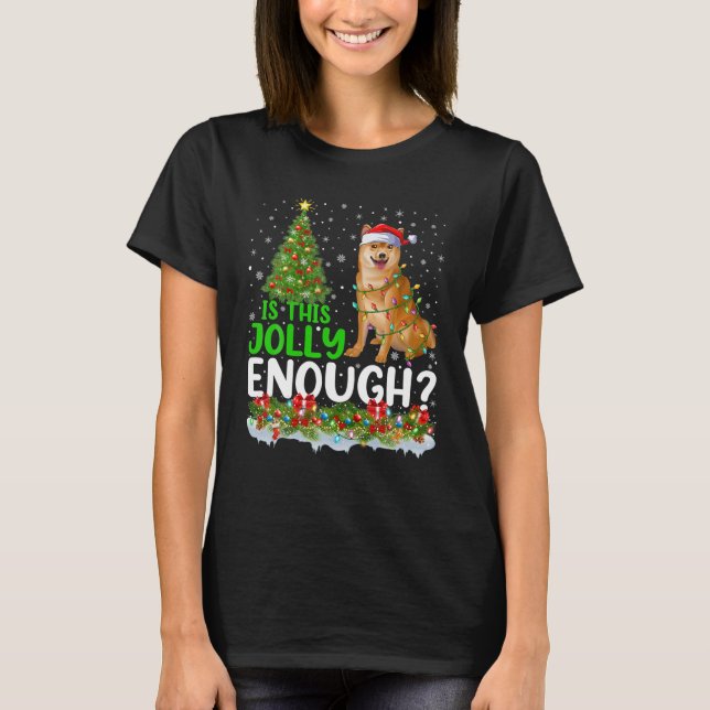 Camiseta É Uma Árvore De Natal De Shiba Inu Chega? (Frente)