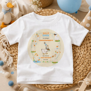 Camiseta É UMA Diversão Silly Goose Retro Moderno de 1º Ani