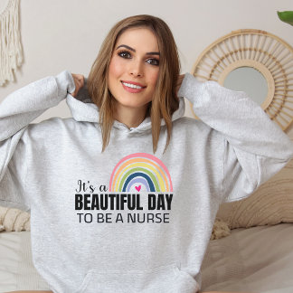 Camiseta É uma enfermeira de belo dia Rainbow Hoodie