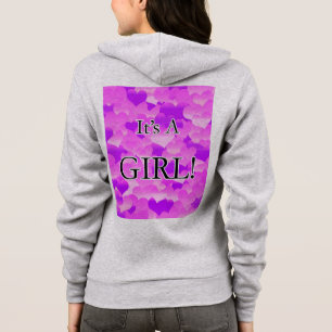 Camiseta É uma garota! Corações lavandas