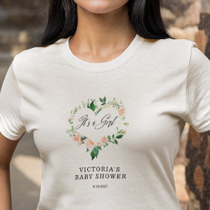 Camiseta É uma Menina Rosa Bege Churrasco de Bebê