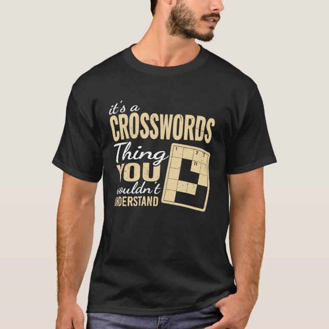Camiseta É uma Palavra-Cruzada, Quebra-cabeça de Palavras-C (Frente)