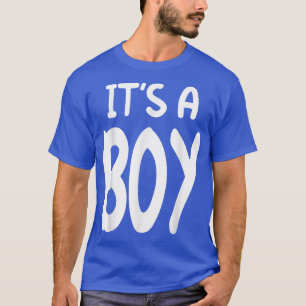 Camiseta É uma revelação de sexo de bebê de menino azul