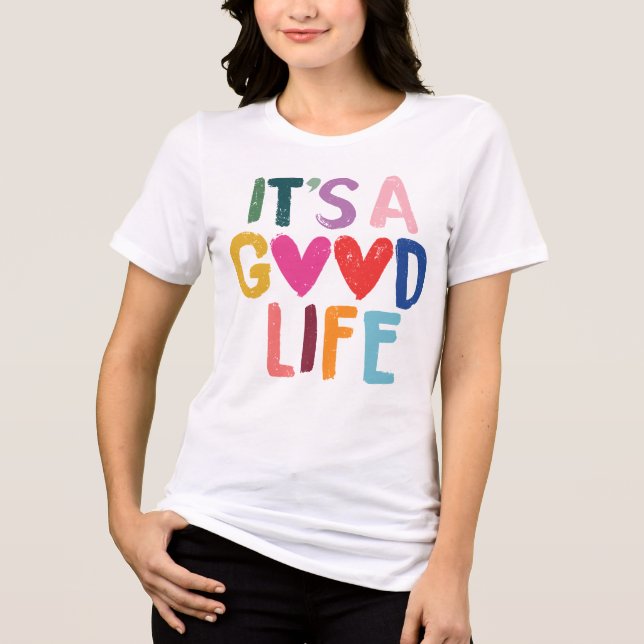 Camiseta É Uma Vida Colorida e Boa (Frente)