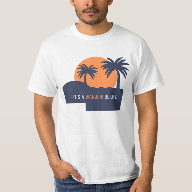 Camiseta É uma Vida Maravilhosa Básica Branca (Frente)