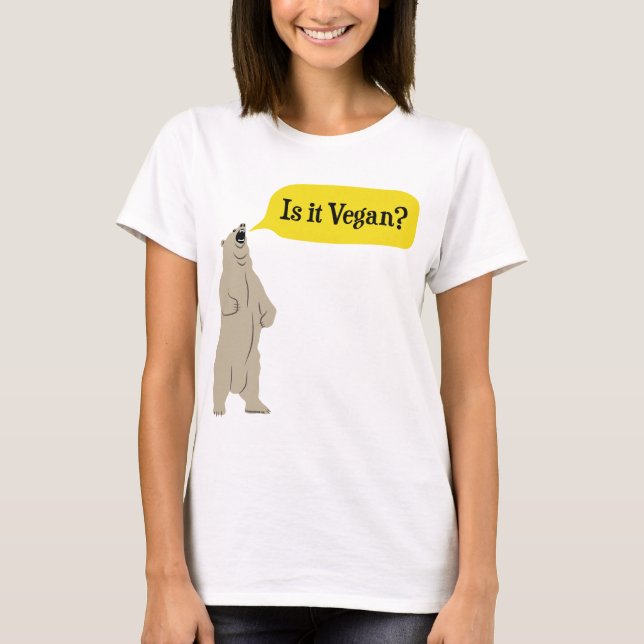 Camiseta É Vegan? Urso com fome (Frente)