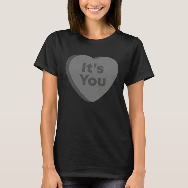 Camiseta É Você  Dia Anti-San Valentim Goth Emo Coração de  (Frente)