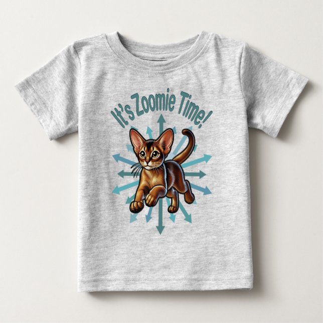 Camiseta É Zoomie Time Abyssinian Cat (Frente)