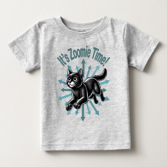 Camiseta É Zoomie Time Black Cat (Frente)