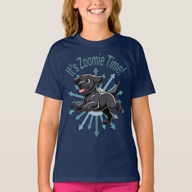 Camiseta É Zoomie Time Black Lab (Frente)