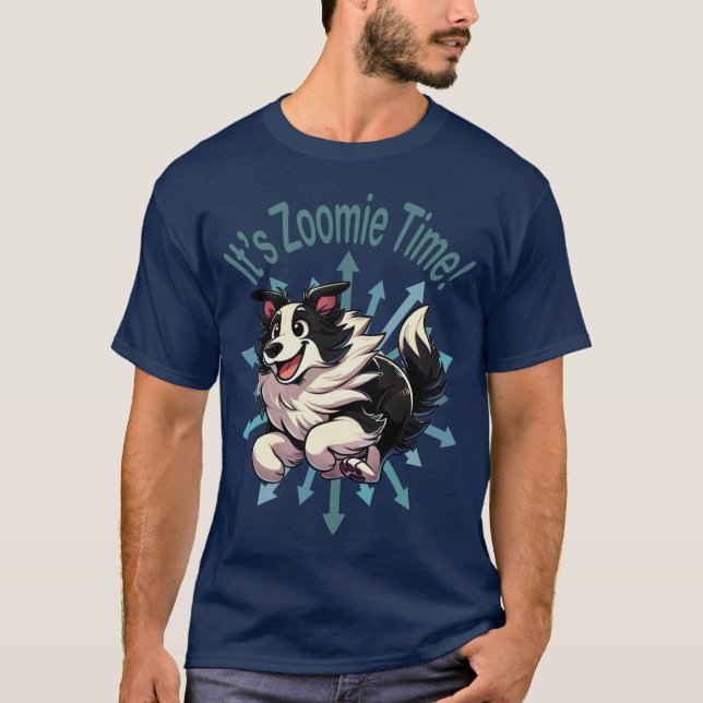 Camiseta É Zoomie Time Border Collie (Frente)
