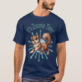 Camiseta É Zoomie Time Brown e Gato Branco