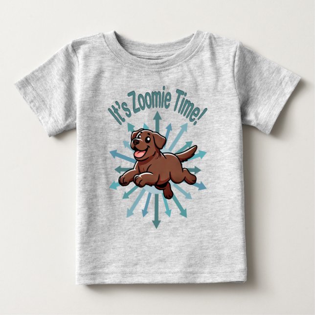 Camiseta É Zoomie Time Chocolate Lab (Frente)