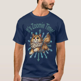 Camiseta É Zoomie Time, Gato de Floresta Norueguesa