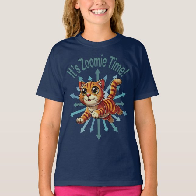 Camiseta É Zoomie Time Orange Tabby Cat (Frente)