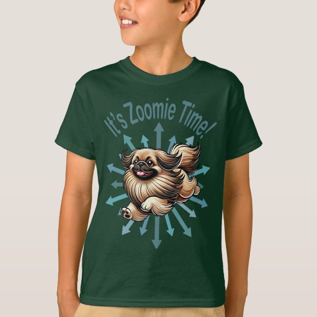 Camiseta É Zoomie Time Pekingese (Frente)