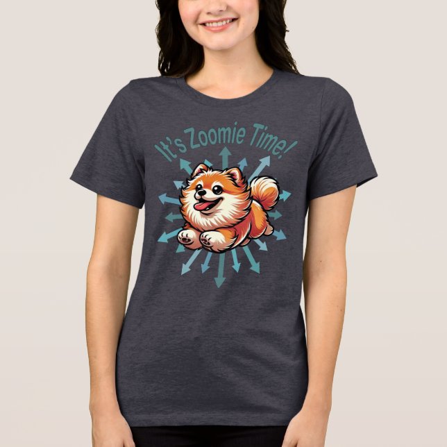 Camiseta É Zoomie Time Pomeranian (Frente)