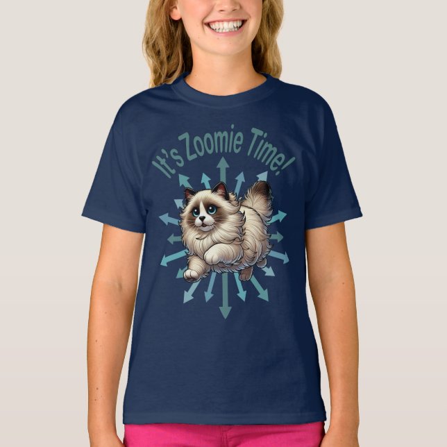 Camiseta É Zoomie Time Ragdoll Cat (Frente)