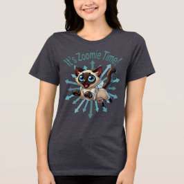Camiseta É Zoomie Time Siamese Cat